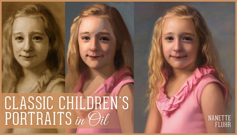 Oil painting portraits of a girl