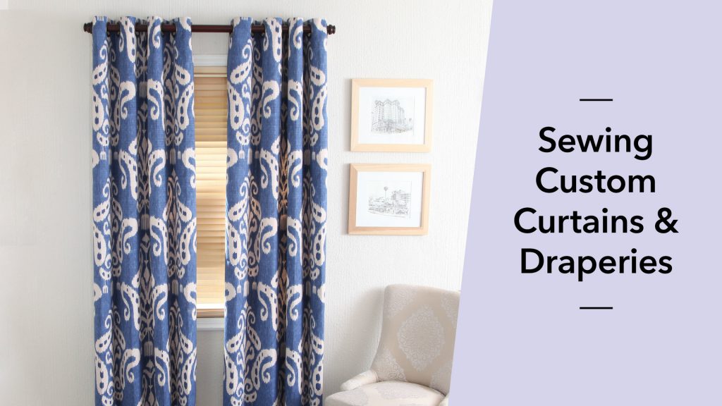 Blue and white drapes