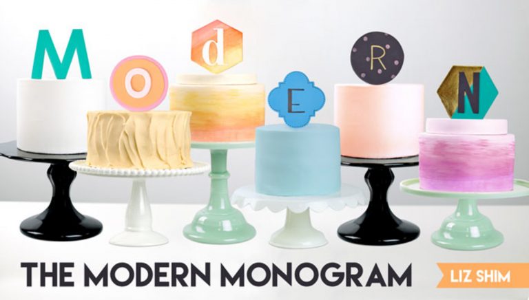 Monogram decorated cakes