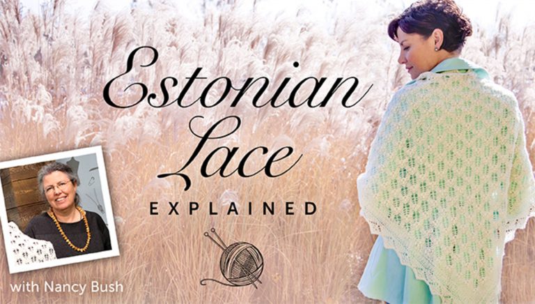 Person wearing an estonian lace shawl