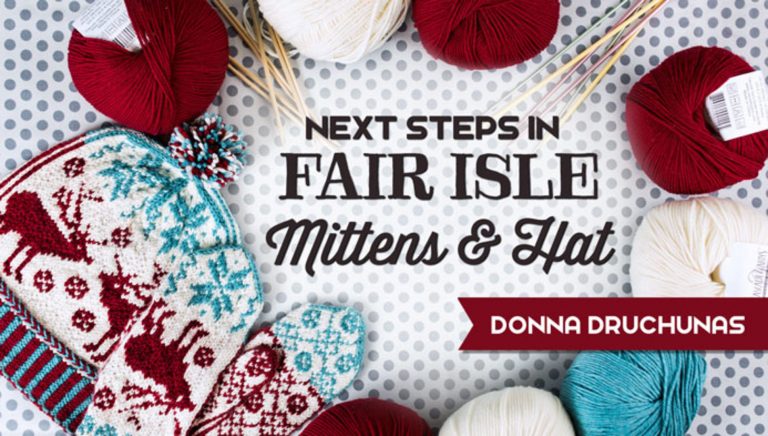 Fair isle knitting and rolls of yarn