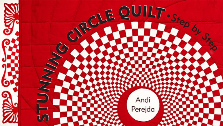 Red and white circle quilt