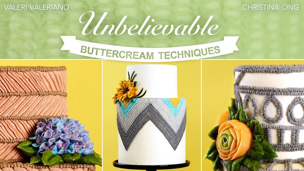 Three decorated buttercream cakes
