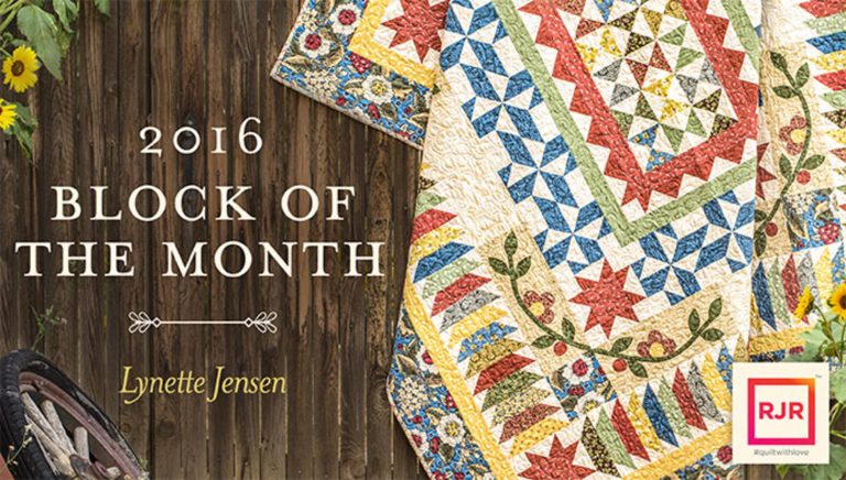 2016 Block of the Month Ad with a quilt