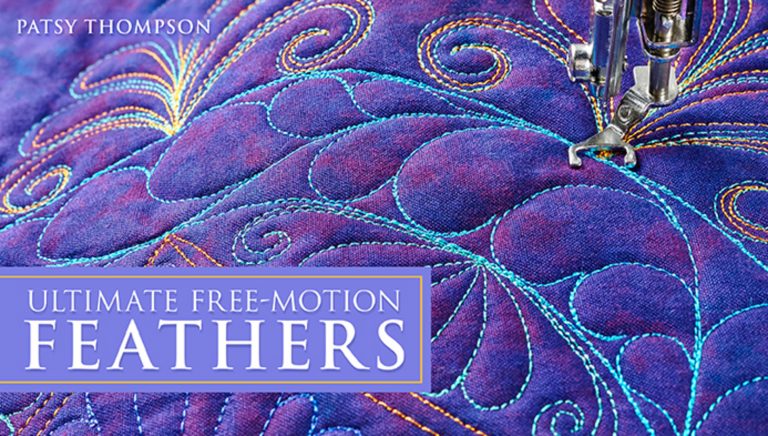 Free-motion feather quilting