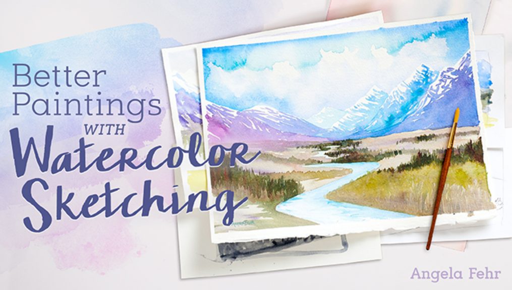 Watercolor sketching landscape painting