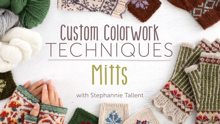 Knit color work mittens