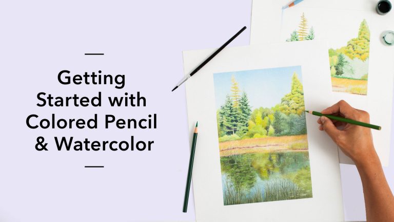 Colored pencil landscape drawing