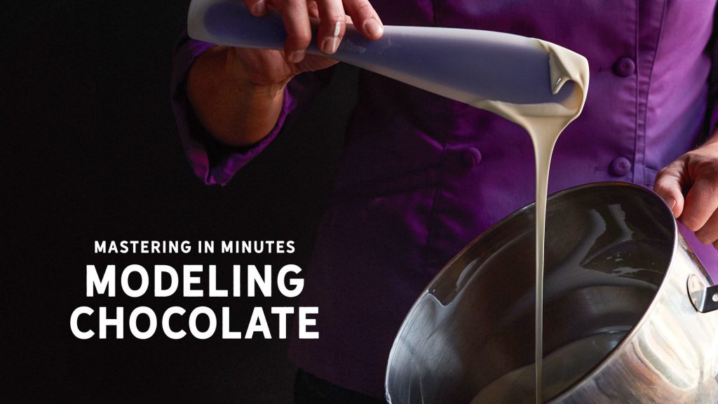 Stirring white chocolate