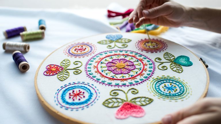 Colorful hand embroidery