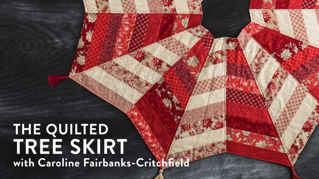 Red and cream colored quilted tree skirt