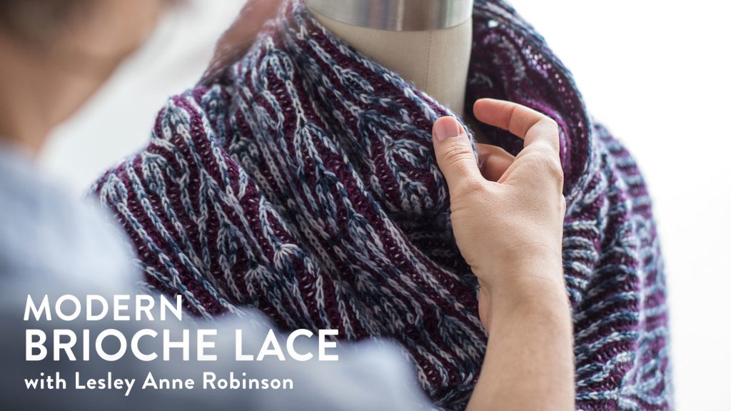 Brioche lace scarf