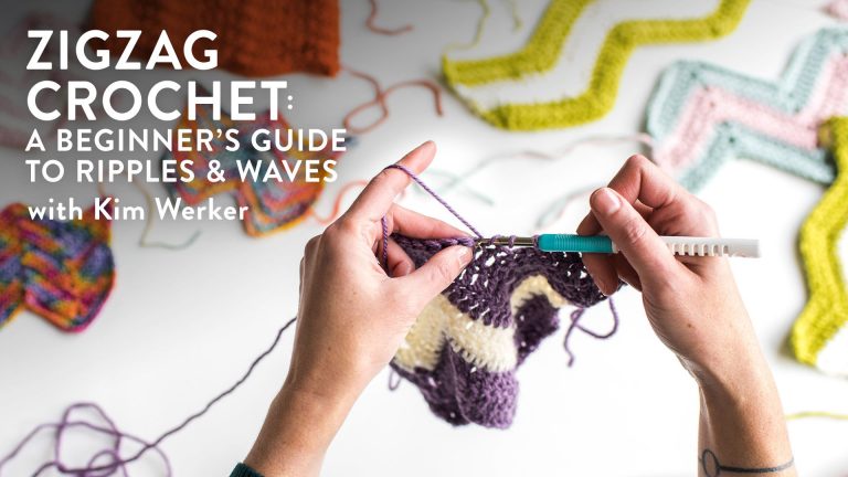 Zigzag Crochet Ad with someone crocheting