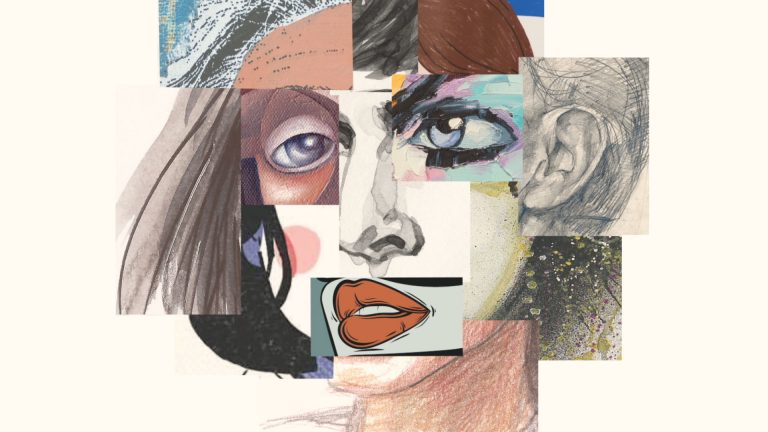 Collages of different art to make a person's face