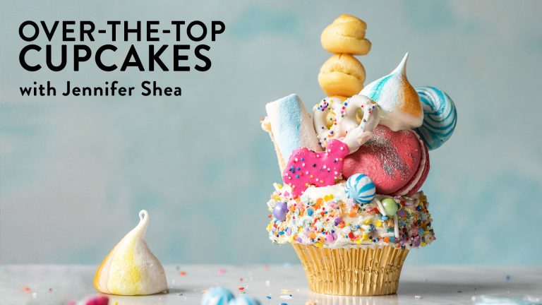 Over-the-top decorated cupcake