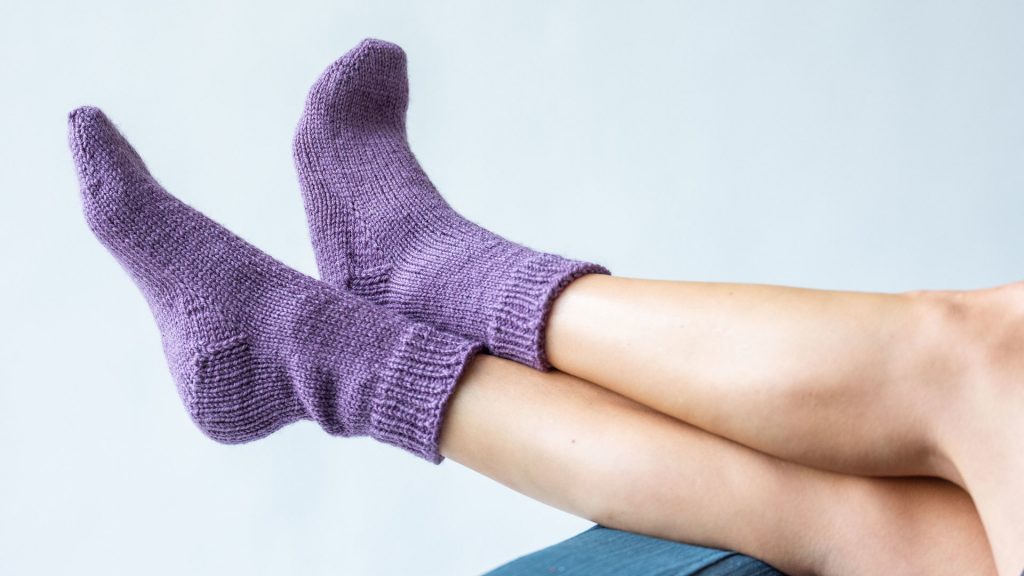 Purple knit socks
