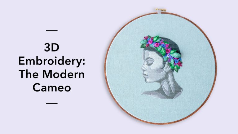 3D Embroidery Modern Cameo