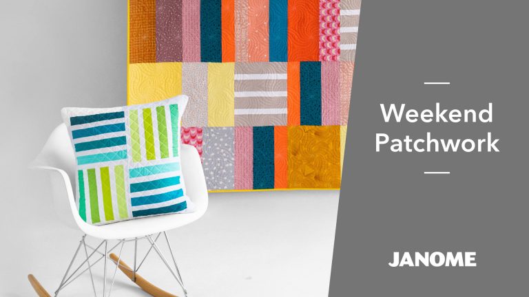 Patchwork quilt and pillow
