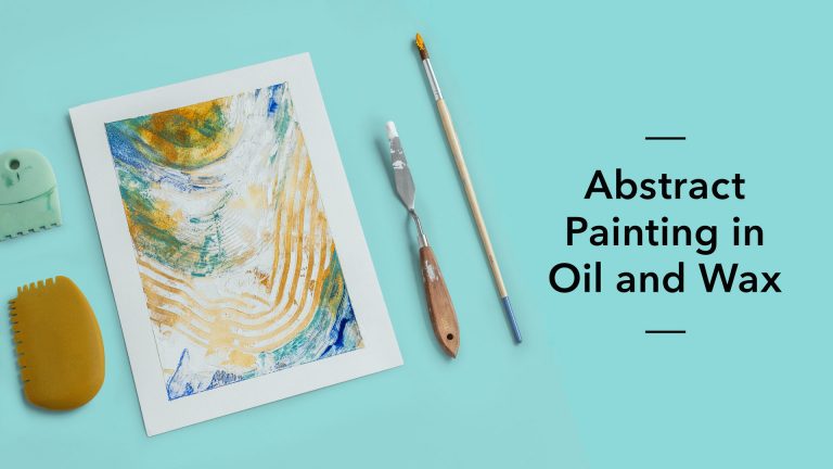 Abstract painting with oil and wax