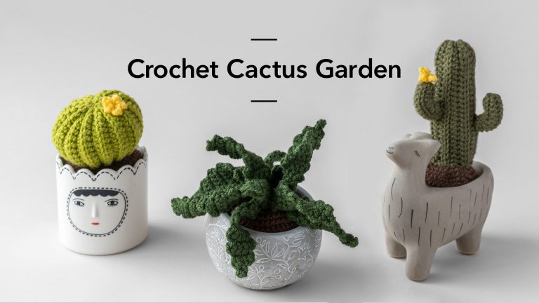 Crochet cactus garden