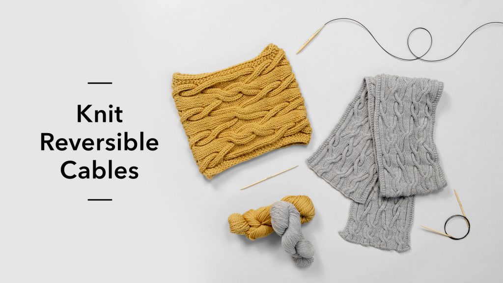 Reversible cables knit scarves