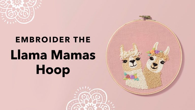 Llama hoop embroidery