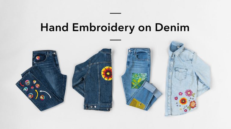 Embroidery on denim