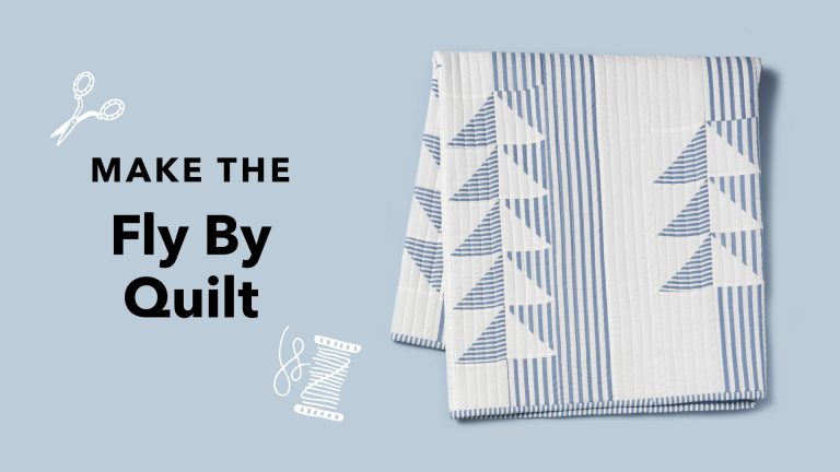 Blue and white striped quilt