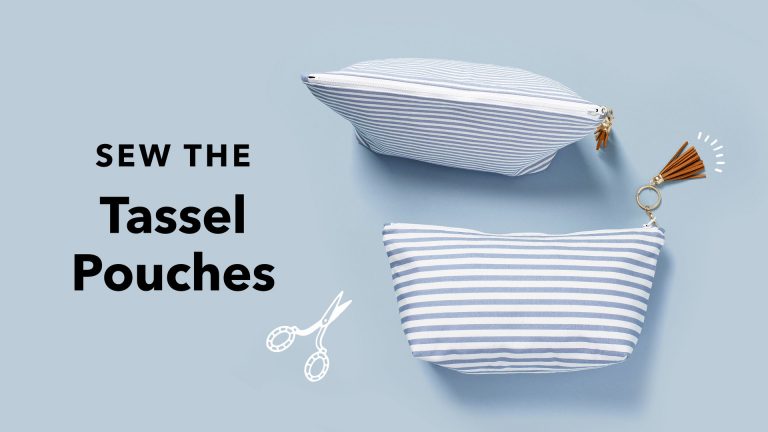 Striped tassel pouches