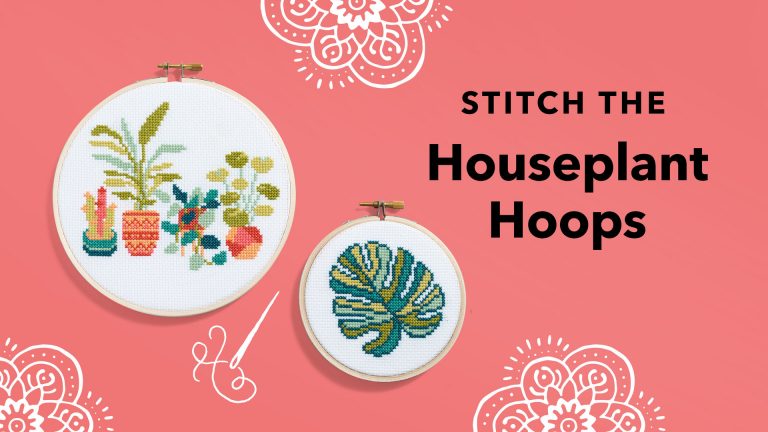 Embroidery plant stitched hoops