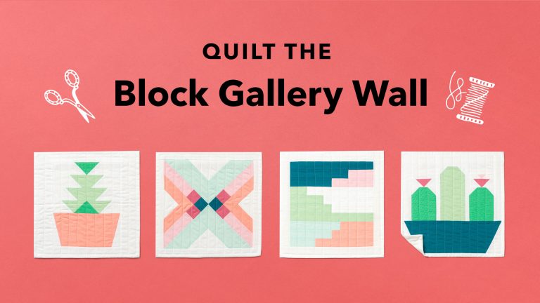 Quilt block gallery wall