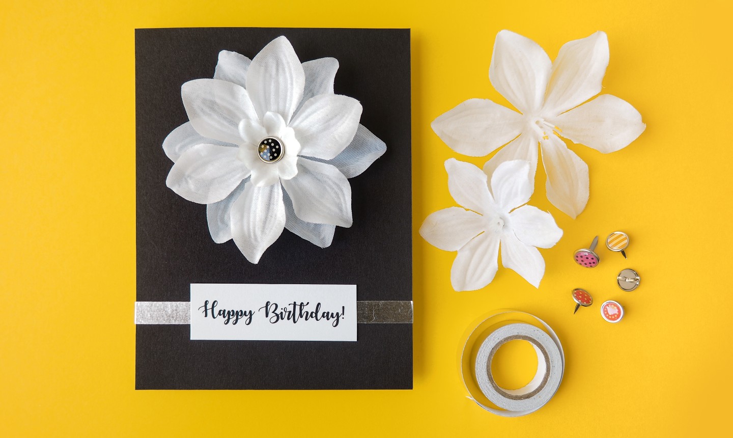 Happy birthday card with a flower