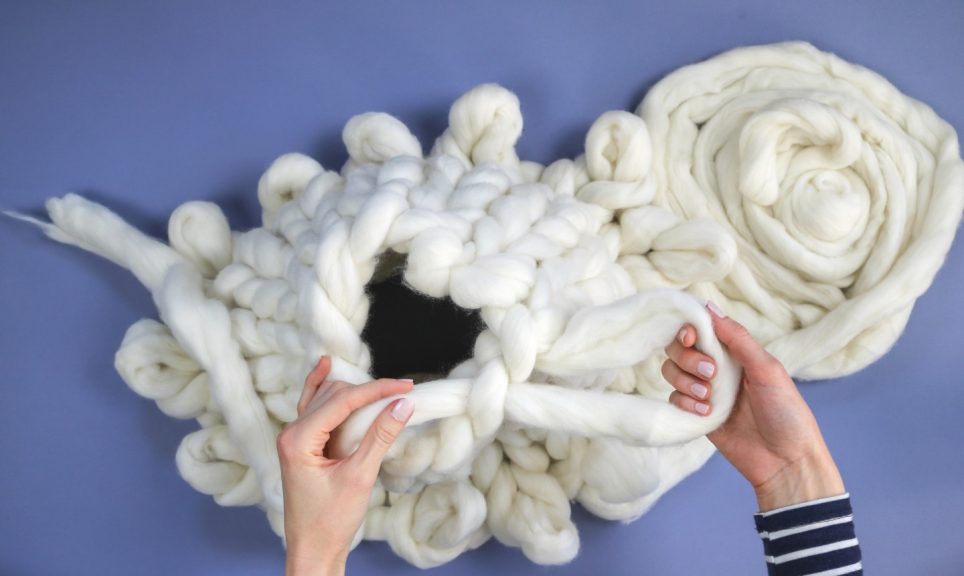 Hand Knit a Giant Yarn Throw Pillow l Craftsy