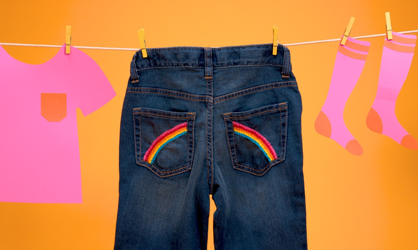 A rainbow of colour popping jeans