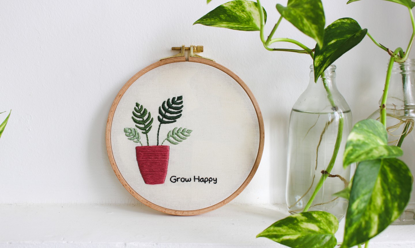 Plant embroidery deals