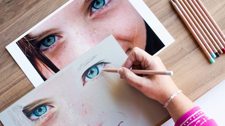 Colored Pencil Eyes Drawing