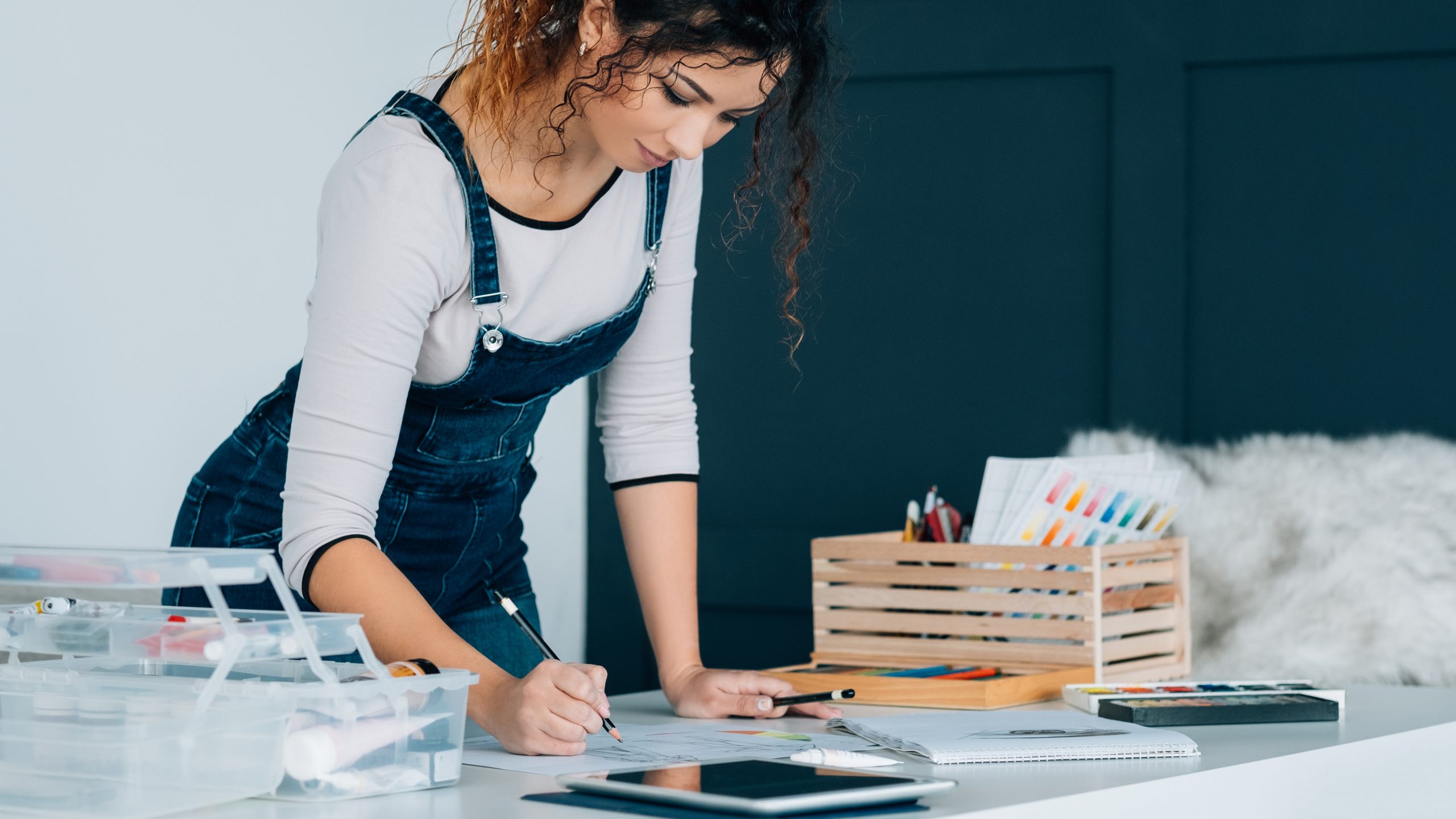 woman drawing