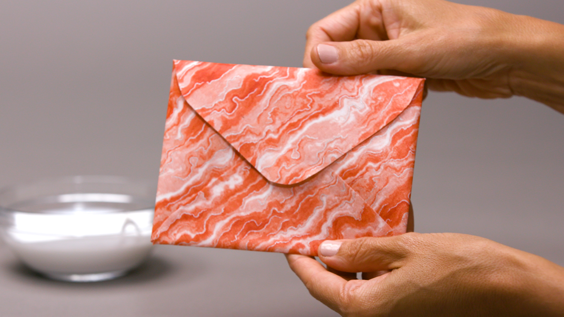 orange fabric envelope