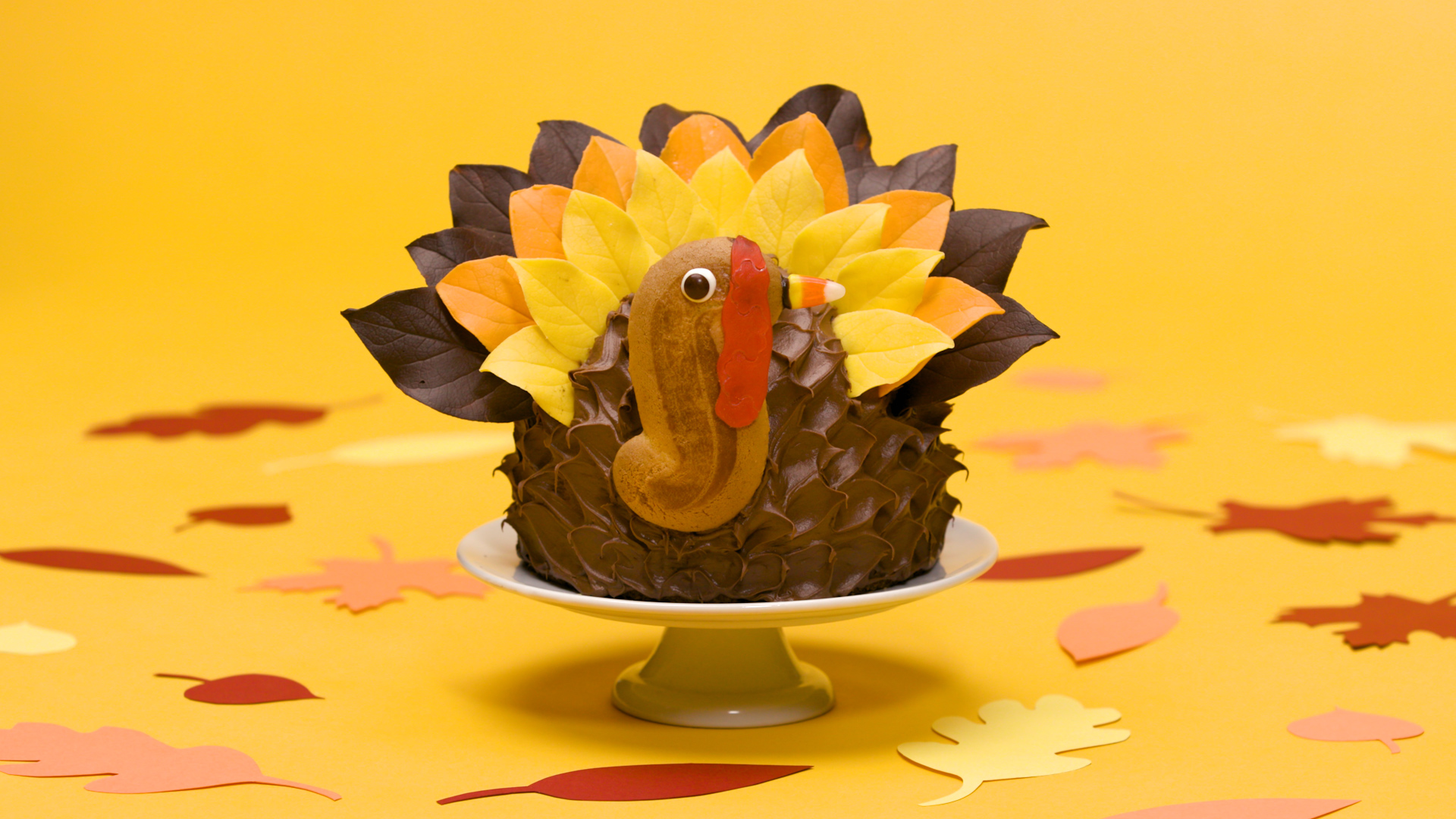 CHOCOLATE TURKEY CAKE--EASY, fun cake for Thanksgiving