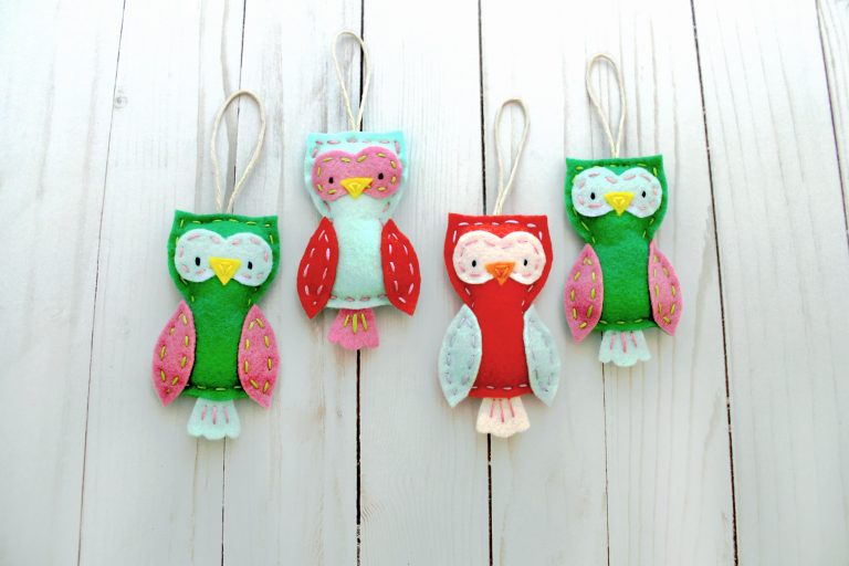 felt owl ornaments