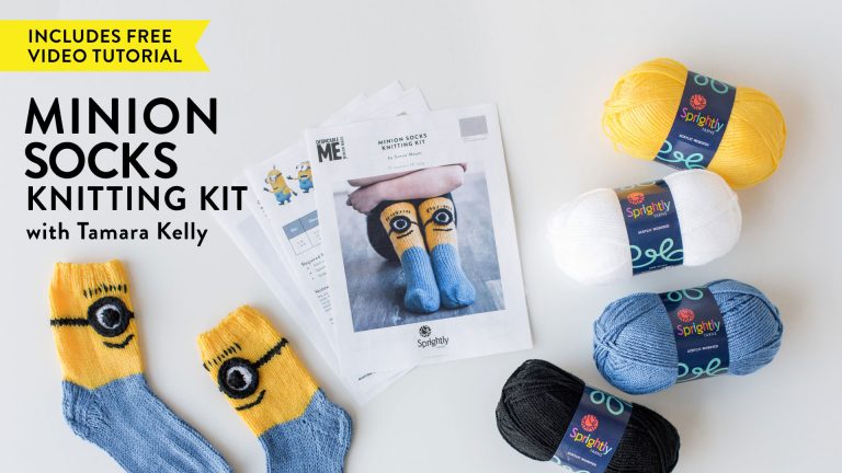 Minion socks knitting kit