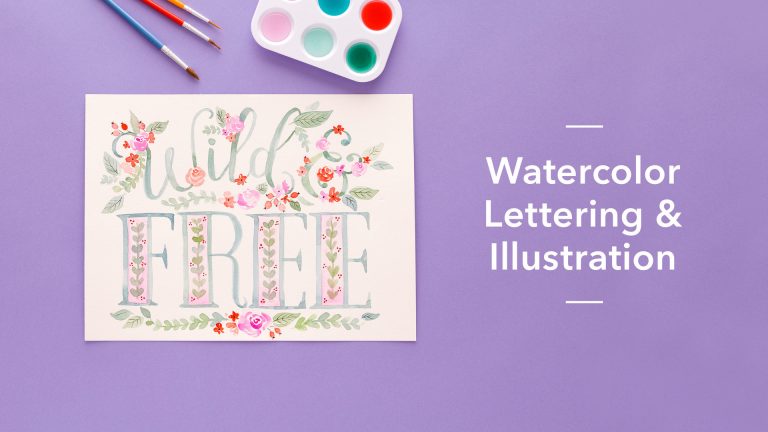 Wild and free watercoloring letter