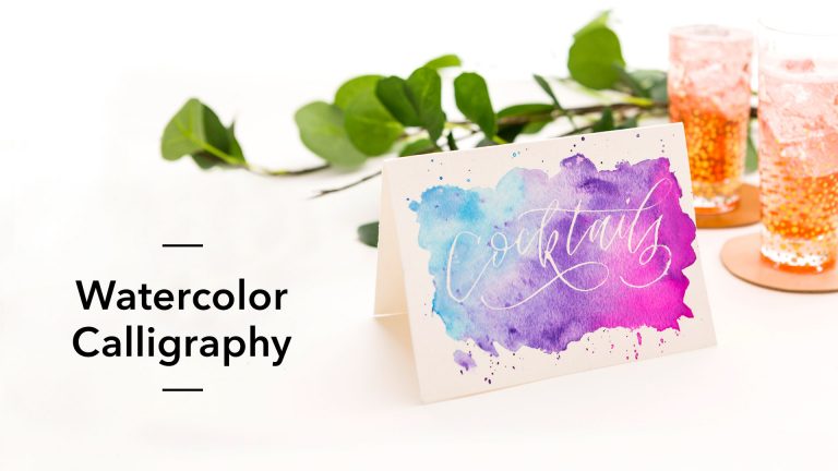 Watercolor calligraphy tag