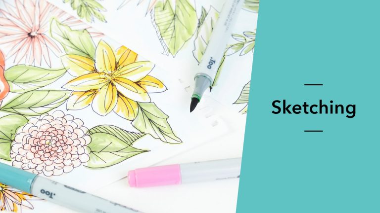 Flower sketching examples