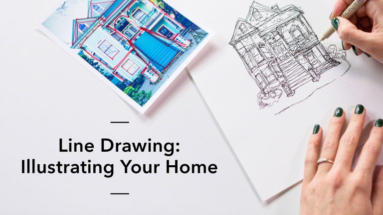 Line drawing a house