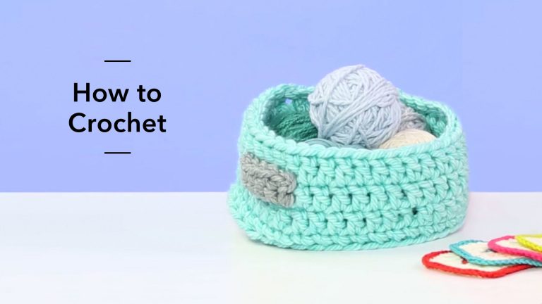 Crochet basket full of yarn
