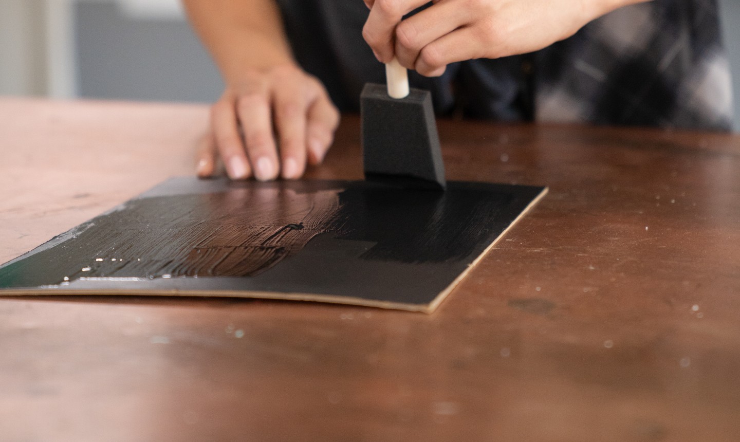 painting cardboard with chalk paint