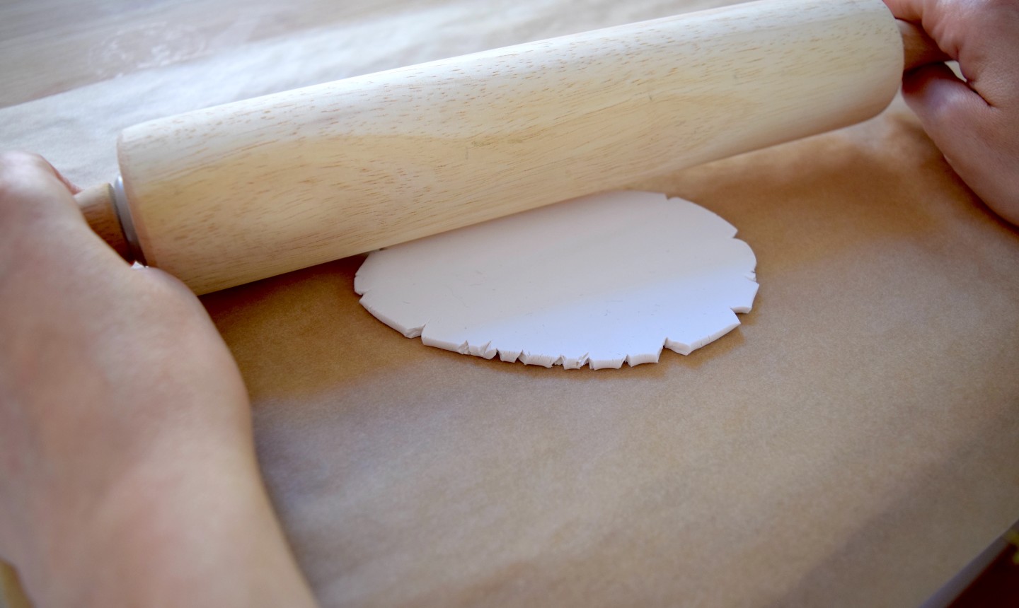 rolling clay flat for earrings