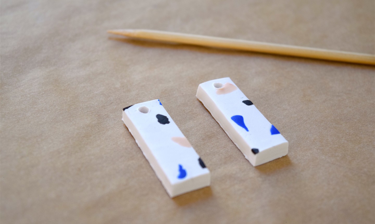 making terrazzo earrings