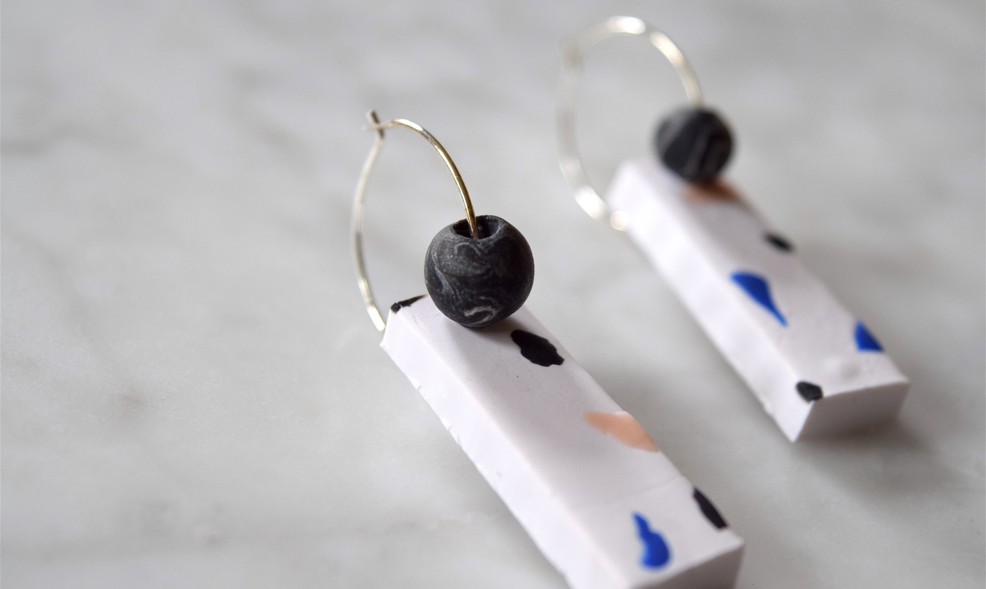 polymer terrazzo earrings